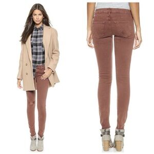 MOTHER The Muse Ankle Cabernet distressed jeans